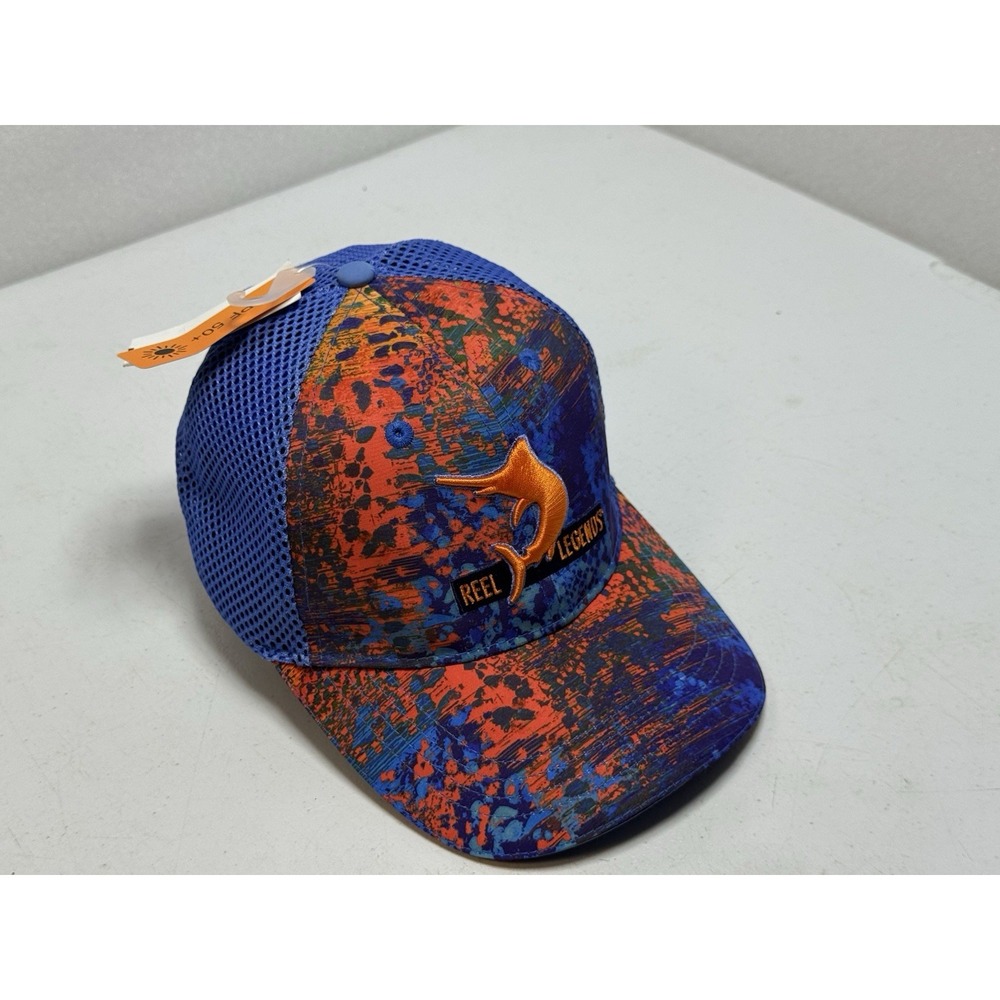 NWT Reel Legends Marlin Mesh Cap Blue and Orange Fishing Boating‎ Beach Ocean